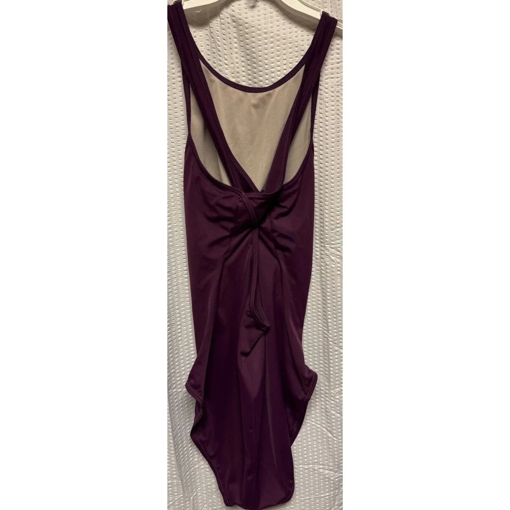 Balera Women's Athletic Racer Back One-Piece Purple Swimsuit SZ Large